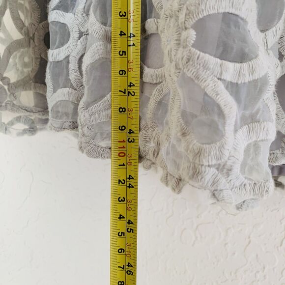 Ivy City Dress Women L Gray Floral Smocked Midi Puff Sleeve Mommy Cottage Boho - Picture 10 of 13